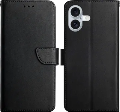 Produktbild von iPhone 17 Hülle - Coverup Genuine Leather Klapphülle - Echtes Leder - Schwarz