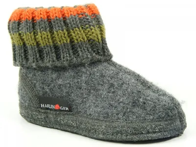 Produktbild von Haflinger Schuhe Kinder Hausschuhe Hüttenschuhe Wolle Paul anthrazit 631051-0-4, Größe:29 EU, Farbe:Grau