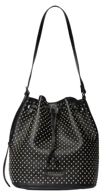 Imagen del producto de Bolso de hombro para mujer, tipo "deep bag", de poliuretano, con forma de cubo y adornado con tachuelas doradas