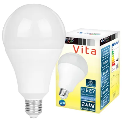 Obrázok produktu pre LED žiarovka MasterLED E27 - A95 Vita - 24W - 4000K neutrálna biela - 2500 lm - úsporná žiarovka pre domácnosť a kanceláriu