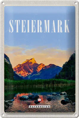 Produktbild von Blechschild Reise 20x30cm Steiermark Österreich Urlaub See Natur