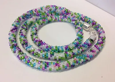 Produktbild von Edelschmiede925 Häkelkette, Farbmix, 925/- Verschluß, 70 cm