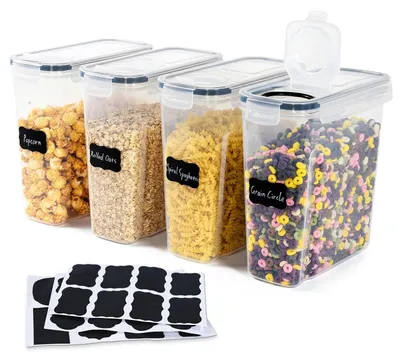 Vorratsdosen-Set 4x 4 Liter, luftdicht, stapelbar, schwarz