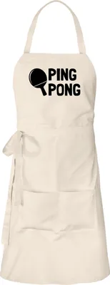 Produktbild von Huuraa Schürze Ping Pong Tischtennis Natur mit Taschen Baumwolle Kochschürze Geschenkidee