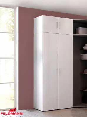 Immagine prodotto di Armadio Armadio Malta bianco / bianco lucido 80 cm a 2 ante