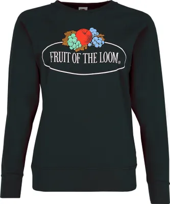 Produktbild von Fruit of the Loom Fruit of the Loom leichtes Damen Sweatshirt mit großem Vintage-Logo, Farbe:schwarz, Größe:2XL