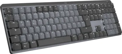 Produktbild von Logitech MX Mechanical, Kabellos, RF Wireless + Bluetooth, Mechanischer Switch, QWERTZ, LED, Graphit