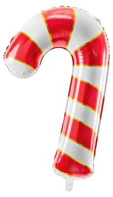 Produktbild von Folienballon Zuckerstange 50x82cm Weiß / Rot