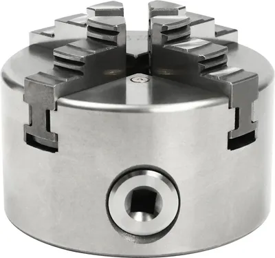 Immagine prodotto di Mandrino - Mandrino a 4 griffe, autocentrante - Manuale - 80×80×66 mm - 2,2 kg - Argento