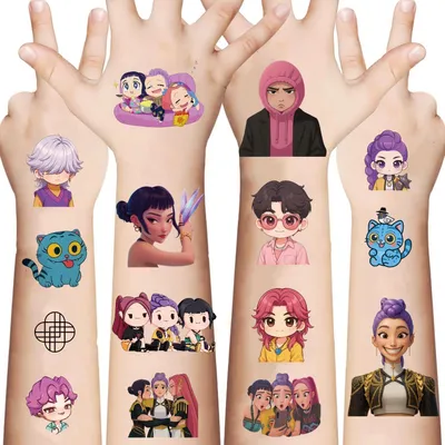 Imagen del producto de Juego de tatuajes temporales, 9 láminas, 100 diseños resistentes al agua, para niños