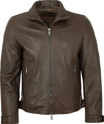 Produktbild von Milestone - Herren Lederjacke Lammnappa dunkelbraun : 58