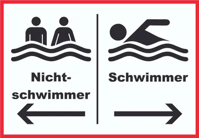 Produktbild von Nichtschwimmer Schwimmer Schild A5 (148x210mm)