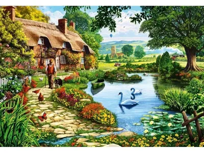Obrázek produktu pro BLUEBIRD Puzzle Chalupa u jezera 1000 dílků