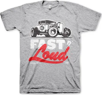 Productafbeelding van Fast N' Loud T-shirt voor auto's, maat Large, heathergrijs