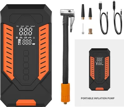 Obrázok produktu pre INF Prenosná vzduchová pumpa s káblom a bez kábla - hustilka pneumatík pre autá, bicykle a iné