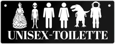Produktbild von Unisex-Toilette Metallschild in schwarz