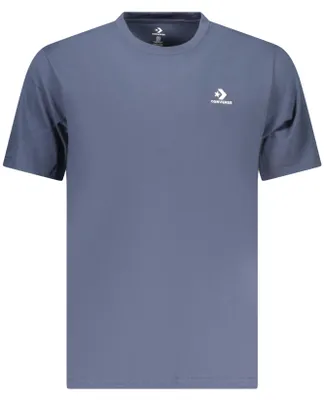 Produktbild von Herren Kurzarm T-Shirt Blau mit Logo-Stickerei und Rundhalsausschnitt