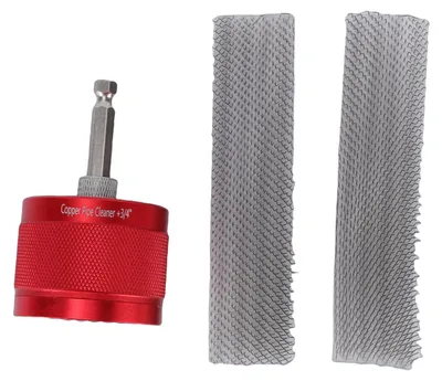 Productafbeelding van Elektrische koperbuisreiniger, 3/4 inch, met 2 verwisselbare stalen borstels