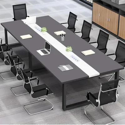 Obrázek produktu pro Konferenční stůl o rozměrech 320x100x74 cm s kabelovým vedením a průchodkou pro kabely