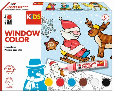 Produktbild von Marabu 306000000003 KiDS Window Colour Set "Christmas" 6 x 25 ml(P)