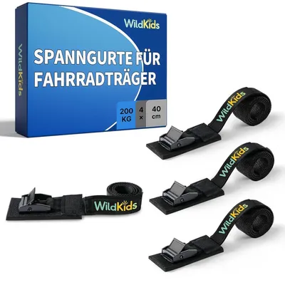 Produktbild von Spanngurte Fahrradträger 4 Stück 40 cm 20 mm 200 kg Klemmschloss Kratzschutz