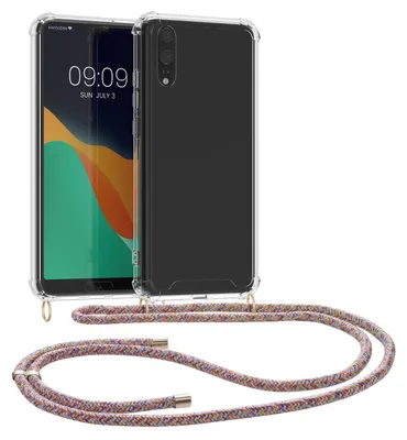 Produktbild von kwmobile Necklace Case kompatibel mit Huawei P20 Hülle - Silikon Cover mit Handykette - Band Handyhülle Mehrfarbig