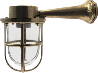 Produktbild von Wandleuchte außen Glas Messing E27 IP64 18 cm hoch in Maritim Wandlampe