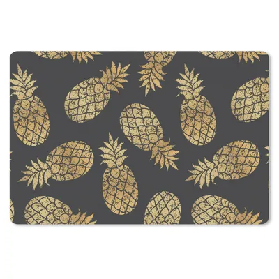 Produktbild von MuchoWow® Schreibtischunterlage Ananas - Gold - Muster 60x40 cm - XXL Mauspad - Großes Mauspad