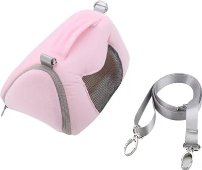 Image de Sac de voyage respirant pour hamster, petit animal de compagnie, reptiles d'extérieur Rose