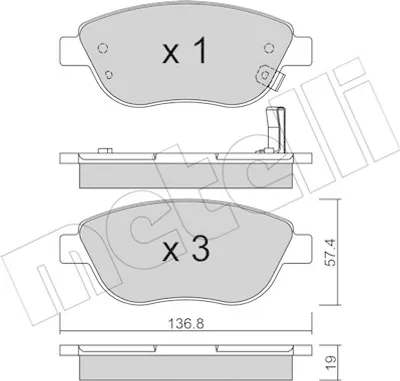 Produktbild von METELLI Bremsbeläge Satz Vorne Bremsklötze für OPEL Corsa D Schrägheck (S07) 22-0322-2