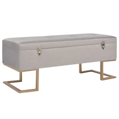 Image de vidaXL Banc avec compartiment de rangement 105 cm Gris velours