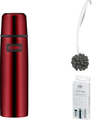 Immagine prodotto di THERMOS LIGHT & COMPACT BEVERAGE BOTTLE Isolierkanne cranberry red polished – Vorteilsset mit Reinigungsbürste CLEAN FIX 30 cm | HAN 4019248075 | EAN 5010576956989