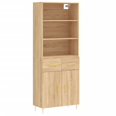 Zdjęcie produktu dla Witrynka, dąb sonoma, 69,5x34x180 cm, materiał drewnopochodny
