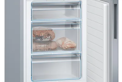 Image de Réfrigérateur combiné 60cm 337l brassé inox - Bosch - KGE39ALCA - serie 6