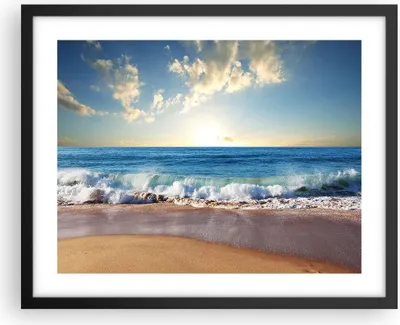 Produktbild von Gerahmtes Poster - Schwarzer Rahmen - Meer Ufer Wasser - 50x40 cm - Wand Bild - Wanddeko - Wandbilder - Kunstposter - Wandposter - Bilderrahmen - Bilder - Kunstdruck - Wandbild - P2BAA50x40-3551