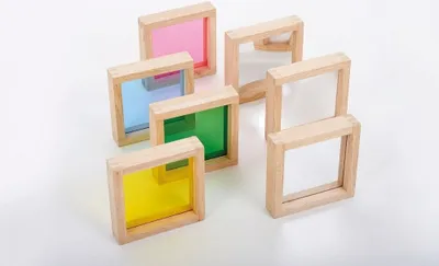 Obrázok produktu pre Tickit Sensory Squares, 1 rok / roky, Akrylový, Kaučukovník, Drevo, Viacfarebný