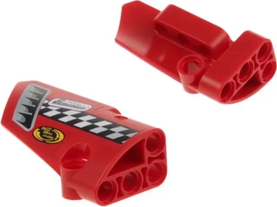 Produktbild von 2x Lego Technic Panele Verkleidung 3/4 rot Sticker A/B 64683pb005 64391pb005