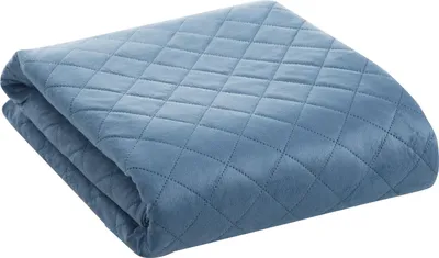 Obrázok produktu pre Design 91 Dekoračný prehoz na posteľ 70x160 Luiz 5 modrý velúr geometrický