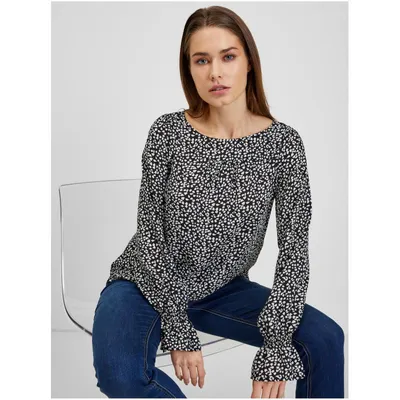 Produktbild von Orsay Weiß-Schwarze gemusterte Damenbluse 650233-659000__36