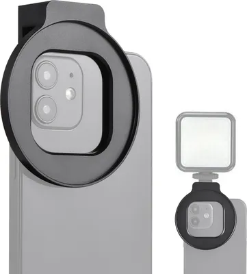 Produktbild von 67 mm Telefonfilterhalterung, Gewindeobjektivfilterclip, Vollmetall mit Kaltschuhhalterung, Ersatz fuer iPhone 15/14/13/12