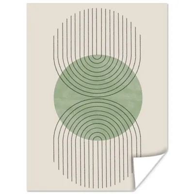 Produktbild von MuchoWow® Poster Kreis - Linien - Abstrakt - Grün 120x160 cm - Wandbilder