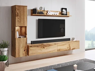 Obrázek produktu pro Moderní obývací stěna s LED osvětlením ROSALIO - dub wotan