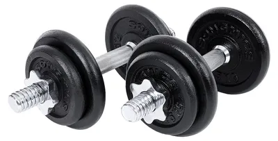 Produktbild von Verstellbares Hantelset für zu Hause – 2 Pakete – schwarzes Gusseisen – 24 kg