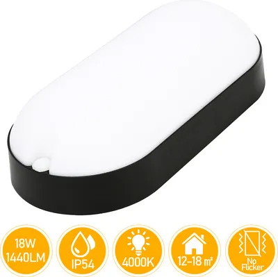 Immagine prodotto di TolleTour LED apparecchio a prova di umidità 15W 8x plafoniere impermeabili IP54 lampada impermeabile garage cantina