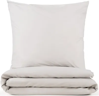Produktbild von Blumtal Bettwäsche 135x200cm + Kissenbezug 80x80cm - Mikrofaser Bed Sheets 135x200cm - 2-er Set Bettwäsche Hellgrau