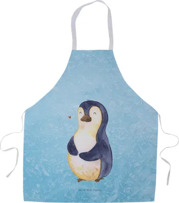 Produktbild von Mr. & Mrs. Panda Schürze Pinguin Diät - Eisblau - Geschenk, Gewicht, Grillschürze, Kochschürze, Abnehmen, glücklich, Motivation, Latzschürze, Küchenschürze, Kochkleidung