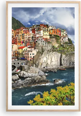 Produktbild von Gerahmtes Poster - Rahmen in heller Eiche - Italien küste felsen landschaft - 61x91,5 cm - Wand Bild - Wanddeko - Wandbilder - Wandposter - Bilderrahmen - Bilder - Kunstdruck - P2NPA61x91-2710