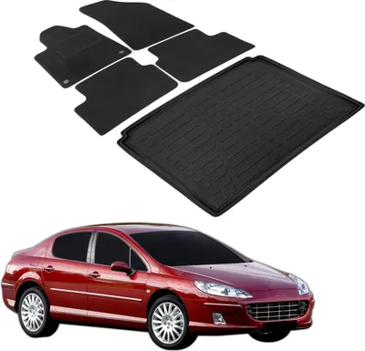 Image de Ensemble Tapis Velours Sur Mesure et Coffre TPE pour Peugeot 407 2004-2011 Berline