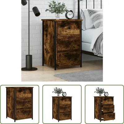 Produktbild von The Living Store Nachttisch Räuchereiche 40x36x60 cm Holzwerkstoff