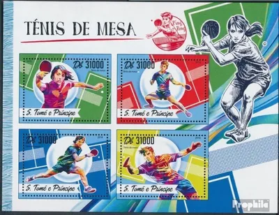 Produktbild von Briefmarken Sao Tome e Principe 2016 Mi 6981-6984 Kleinbogen (kompl. Ausgabe) postfrisch Tischtennis